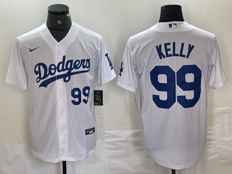 Men Los Angeles Dodgers #99 Kelly White Nike Game MLB Jersey style 1